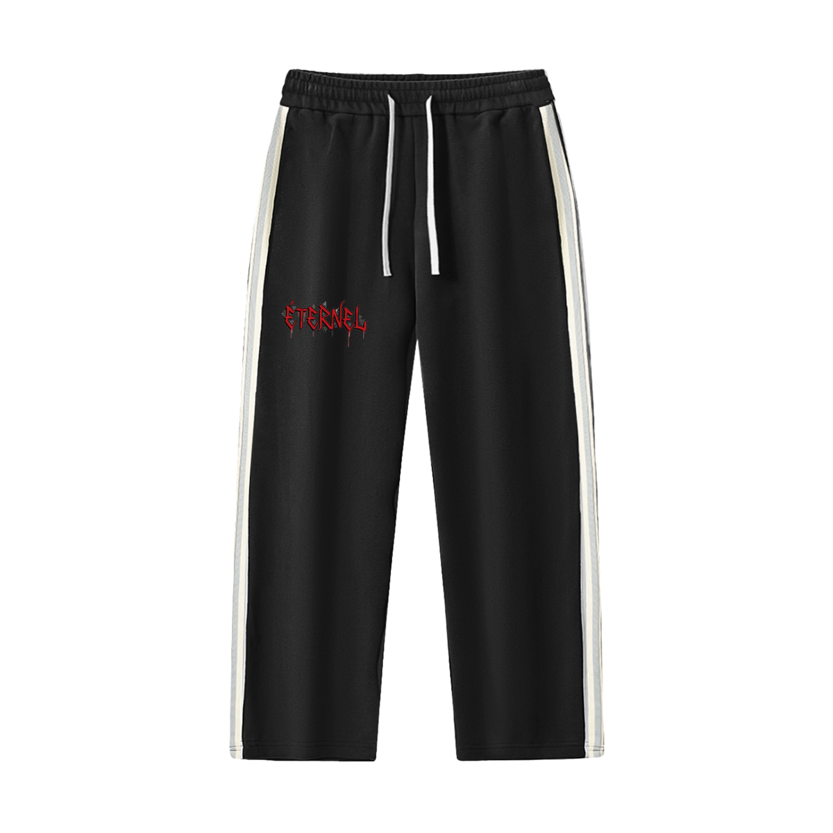 Contrast Side-Stripe Straight-Leg  Pants